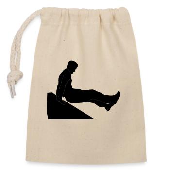 Compétence de saut de parkour Dash - Sac cadeau en coton avec cordon (14 x 20 cm) - nature - Devant