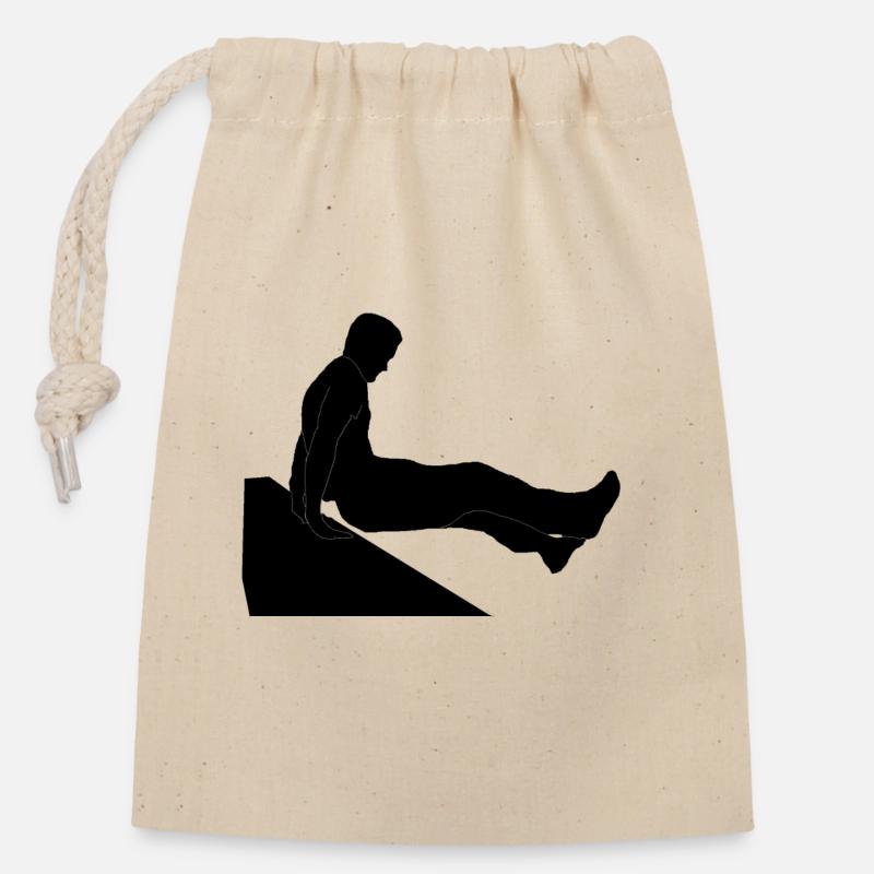 Compétence de saut de parkour Dash - Sac cadeau en coton avec cordon (14 x 20 cm) - nature