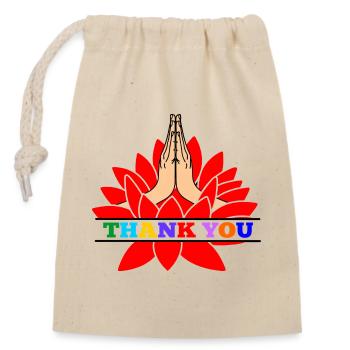 Merci namaste - Sac cadeau en coton avec cordon (14 x 20 cm) - nature - Devant