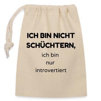 schüchtern2 - Verschließbarer Geschenkbeutel aus Baumwolle (14x20cm) - Natur - Vorne
