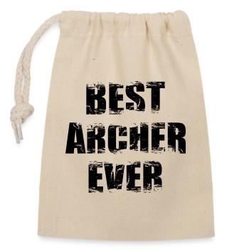 Best Archer - Closable cotton gift bag (14x20cm) - nature - Front