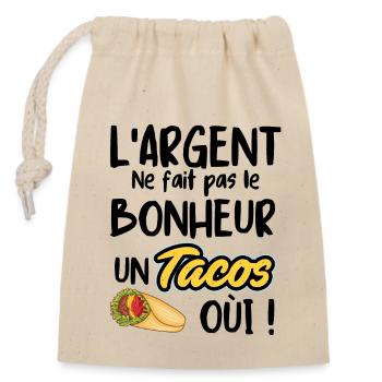 Le Tacos fait le bonheur - Sac cadeau en coton avec cordon (14 x 20 cm) - nature - Devant