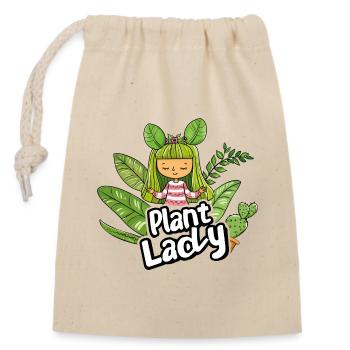 Plant Lady Pflanzen Frau Mädchen I Love Plants - Verschließbarer Geschenkbeutel aus Baumwolle (14x20cm) - Natur - Vorne