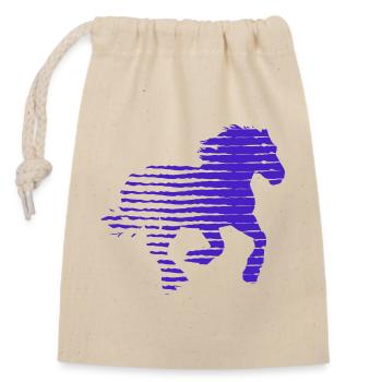 CHEVAL. POULAIN. JUMENT. ANIMAL. ANIMAUX. NATURE. - Sac cadeau en coton avec cordon (14 x 20 cm) - nature - Devant
