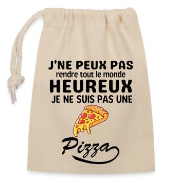 Je ne peux pas rendre tout le monde heureux - Sac cadeau en coton avec cordon (14 x 20 cm) - nature - Devant