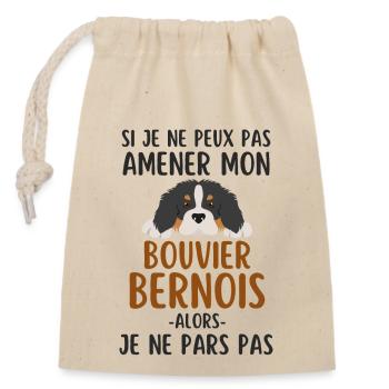 Chien de race bouvier bernois - Sac cadeau en coton avec cordon (14 x 20 cm) - nature - Devant