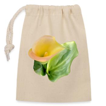 LYS CALLA JAUNE - Sac cadeau en coton avec cordon (14 x 20 cm) - nature - Devant
