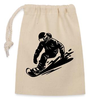 Snowboarder - Verschließbarer Geschenkbeutel aus Baumwolle (14x20cm) - Natur - Vorne