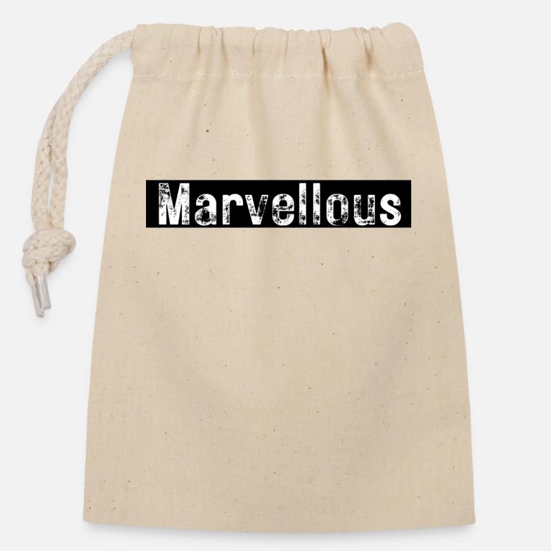 Marvellous - Closable cotton gift bag (14x20cm) - nature