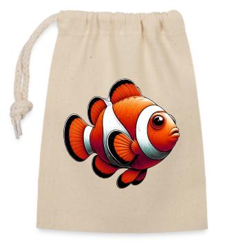 Clownfisch - Verschließbarer Geschenkbeutel aus Baumwolle (14x20cm) - Natur - Vorne