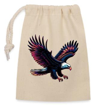 Aigle - Sac cadeau en coton avec cordon (14 x 20 cm) - nature - Devant