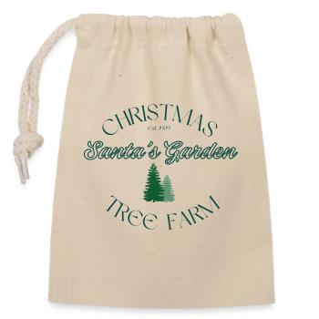 Christmas Tree Farm Santa's Garden - Closable cotton gift bag (14x20cm) - nature - Front