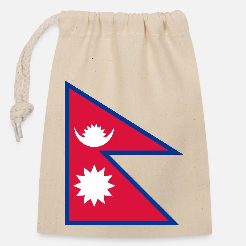 Nepal - Closable cotton gift bag (14x20cm) - nature