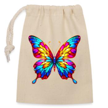 Butterfly - Closable cotton gift bag (14x20cm) - nature - Front