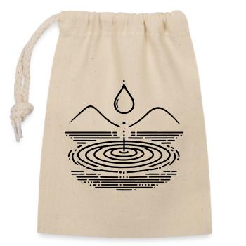 Wassertropfen & Wellen – Zen-inspiriert - Verschließbarer Geschenkbeutel aus Baumwolle (14x20cm) - Natur - Vorne