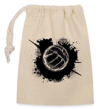 Ballon de volley-ball - Sac cadeau en coton avec cordon (14 x 20 cm) - nature - Devant