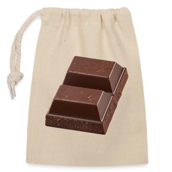 Piece of chocolate - Closable cotton gift bag (14x20cm) - nature - Front