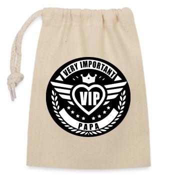 VIP - Verschließbarer Geschenkbeutel aus Baumwolle (14x20cm) - Natur - Vorne