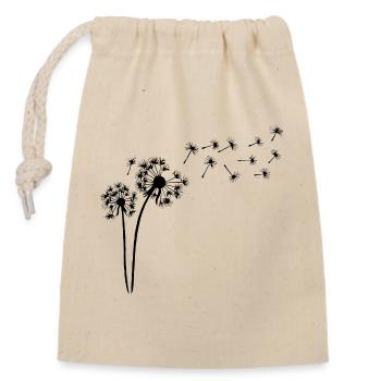Black dandelion in the wind - Closable cotton gift bag (14x20cm) - nature - Front