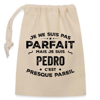 Pedro – A Funny and Proud First Name, Legend - Closable cotton gift bag (14x20cm) - nature - Front