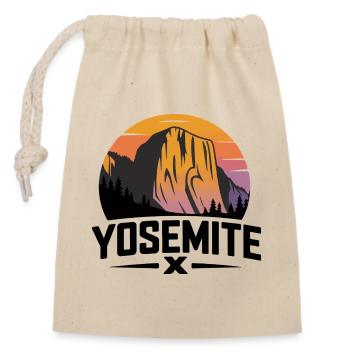 Yosemite X Logo d’extérieur moderne - Sac cadeau en coton avec cordon (14 x 20 cm) - nature - Devant