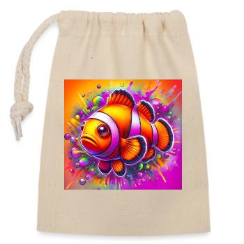 Clownfisch - Verschließbarer Geschenkbeutel aus Baumwolle (14x20cm) - Natur - Vorne
