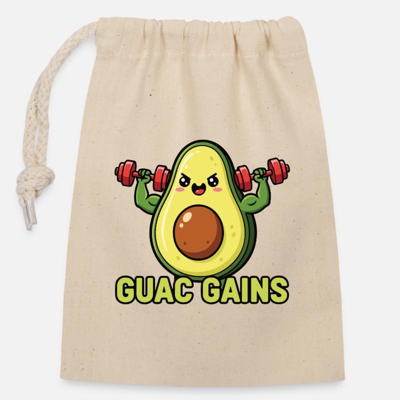 Musclecado - Closable cotton gift bag (14x20cm) - nature