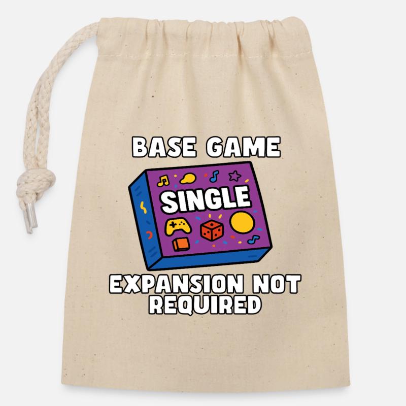 Base Game: Single Edition - Closable cotton gift bag (14x20cm) - nature