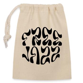 Design de logo ondulé free jazz - Sac cadeau en coton avec cordon (14 x 20 cm) - nature - Devant
