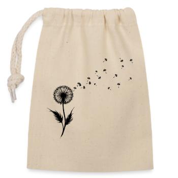 Dandelion Wishes & Freedom Blowing Seeds - Verschließbarer Geschenkbeutel aus Baumwolle (14x20cm) - Natur - Vorne