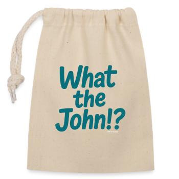 Qu’est-ce que c’est que John ?! Té - Sac cadeau en coton avec cordon (14 x 20 cm) - nature - Devant