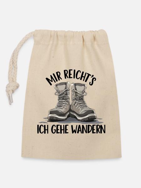 Stiefelduo im Schatten Wandern Wandergruppe Berge - Verschließbarer Geschenkbeutel aus Baumwolle (14x20cm) - Natur