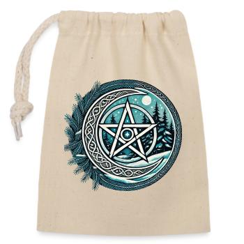 Moonlit Forest Pentagram - Closable cotton gift bag (14x20cm) - nature - Front