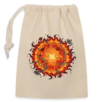 Flammender Sonnenball Explosion - Verschließbarer Geschenkbeutel aus Baumwolle (14x20cm) - Natur - Vorne