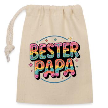 Bester papa - Verschließbarer Geschenkbeutel aus Baumwolle (14x20cm) - Natur - Vorne