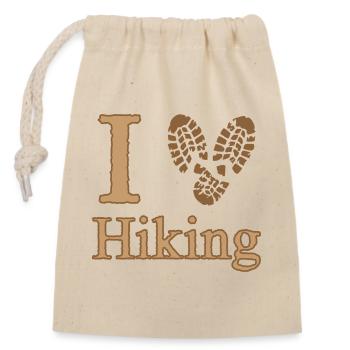 I Heart Hiking Camping Nature Walking - Closable cotton gift bag (14x20cm) - nature - Front