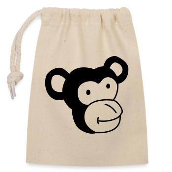 Cute Monkey – Jungle & Animal Lover Design - Closable cotton gift bag (14x20cm) - nature - Front