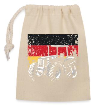 Conducteur de tracteur Allemagne Tracteur Ferme - Sac cadeau en coton avec cordon (14 x 20 cm) - nature - Devant