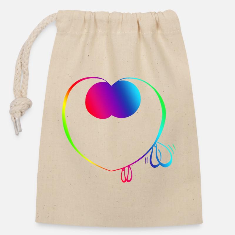 Cute rainbow trickster - Closable cotton gift bag (14x20cm) - nature