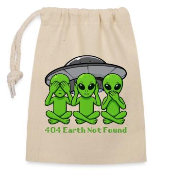 404 Earth Not Found Alien Shirt – Funny UFO Design - Verschließbarer Geschenkbeutel aus Baumwolle (14x20cm) - Natur - Vorne