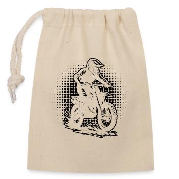 Motocross Fokus pur - Verschließbarer Geschenkbeutel aus Baumwolle (14x20cm) - Natur - Vorne