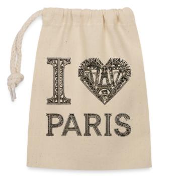Paris – Élégance urbaine - Sac cadeau en coton avec cordon (14 x 20 cm) - nature - Devant