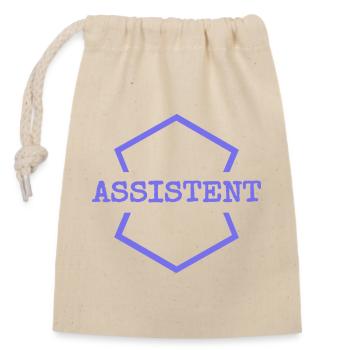 Work Assistant - Closable cotton gift bag (14x20cm) - nature - Front