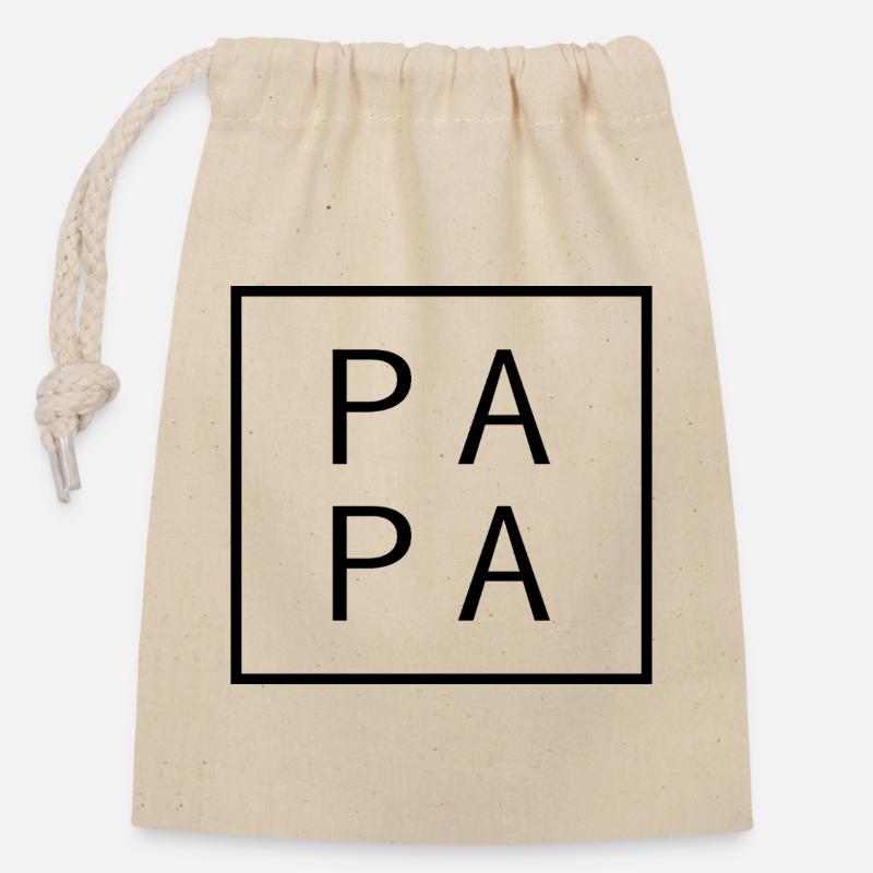 Papa Est. 2026 Vater seit 2026 Werdender Papa 2026 - Verschließbarer Geschenkbeutel aus Baumwolle (14x20cm) - Natur