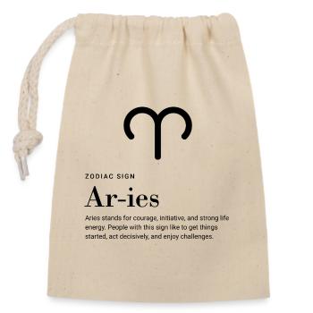 Aries - Zodiac sign - Verschließbarer Geschenkbeutel aus Baumwolle (14x20cm) - Natur - Vorne