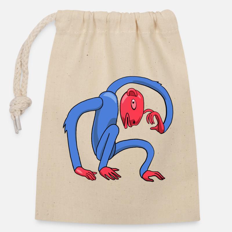 Thinking Monkey - Closable cotton gift bag (14x20cm) - nature