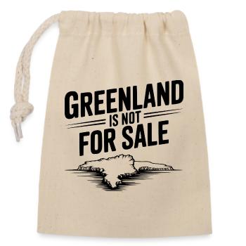 Greenland is Not for Sale - Closable cotton gift bag (14x20cm) - nature - Front