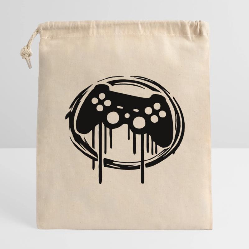 Gaming Controller Circle Pattern Closable cotton gift bag (14x20cm)