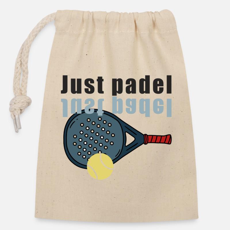 Just_padel - Closable cotton gift bag (14x20cm) - nature