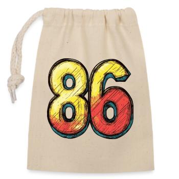 86 Number Colorful - Closable cotton gift bag (14x20cm) - nature - Front